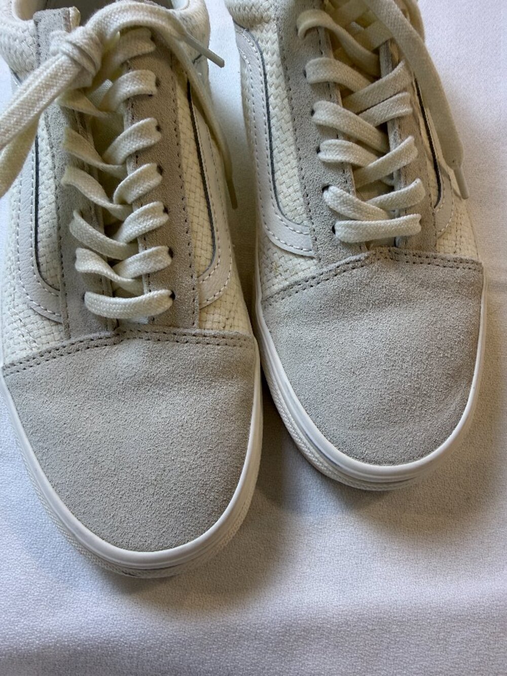 Vans Old Skool Cream Suede Woven Sneakers Women’s 7.5